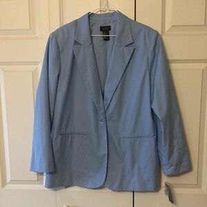 RQT women’s 18 baby blue blazer lined one button new think spring